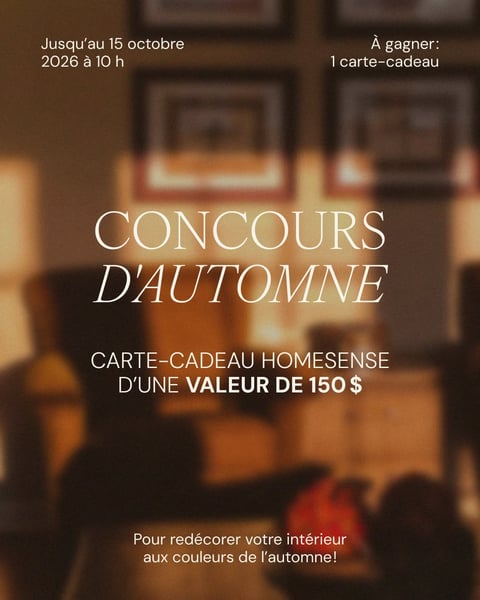 Concours Gagnez une carte-cadeau de 150$ de chez HomeSense!