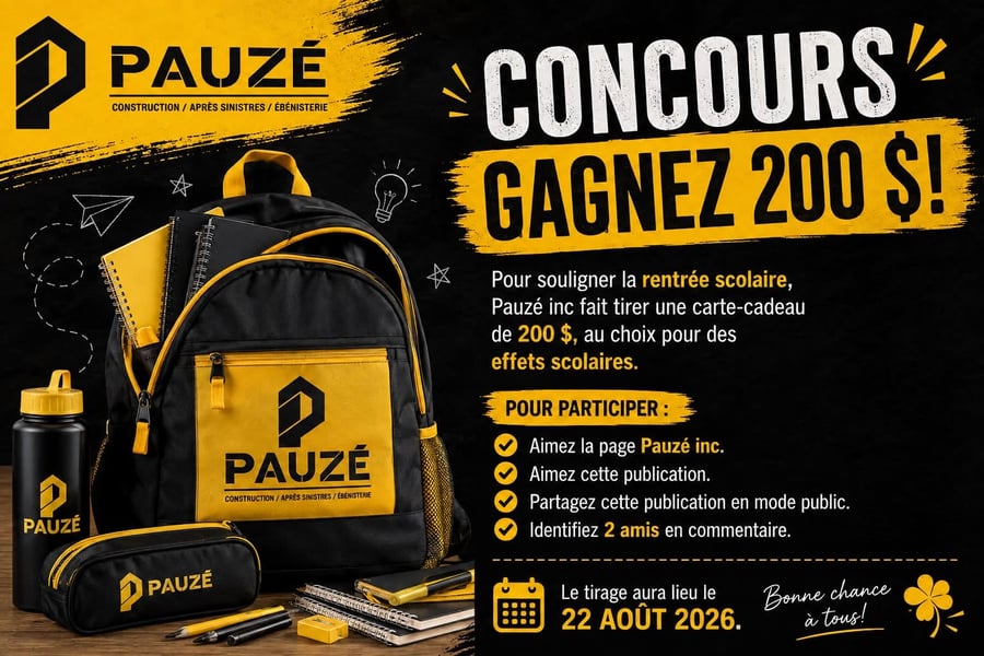 Concours Gagnez une carte-cadeau de 200$ pour l'achat d'effets scolaires!