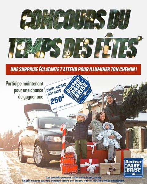 Concours Gagnez une carte-cadeau de 250 $ chez Docteur du Pare-Brise!