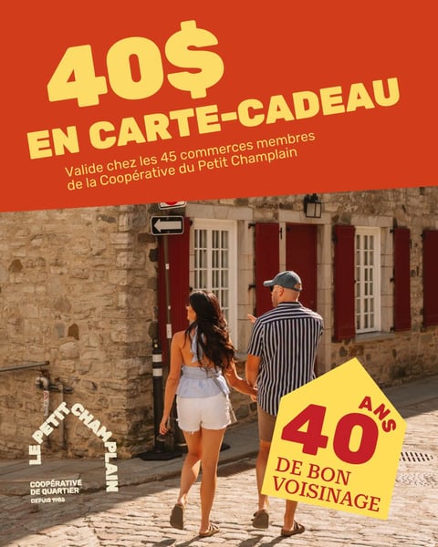 Concours Gagnez une carte-cadeau de 40$ du Quartier Petit Champlain.