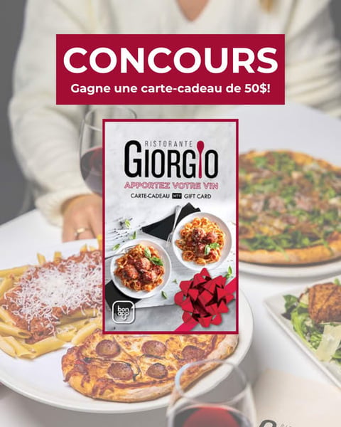 Concours Gagnez une carte-cadeau de 50$ chez Giorgio!