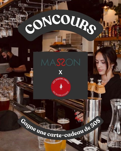 Concours Gagnez une carte-cadeau de 50$ chez la Brasserie Les Sœurs Grises!