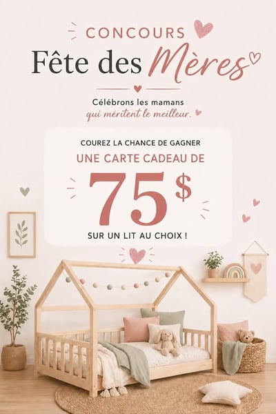 Concours Gagnez une carte-cadeau de 75$ applicable sur un lit au choix!
