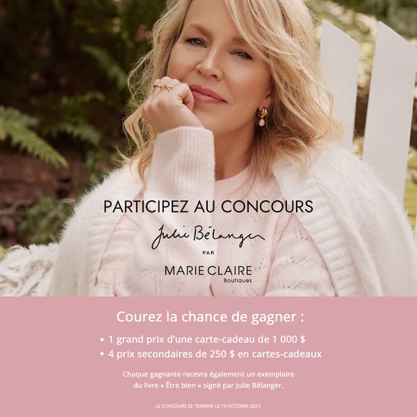Concours Gagnez une carte-cadeau d’une valeur de 1 000$ échangeable dans une boutique Marie Claire! Concours Gagnez une carte-cadeau d’une valeur de 1 000$ échangeable dans une boutique Marie Claire!