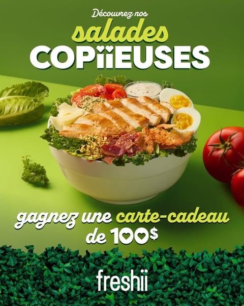 Concours Gagnez une carte-cadeau freshii de 100$!