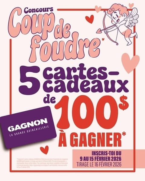 Concours Gagnez une carte cadeau Gagnon de 100$!