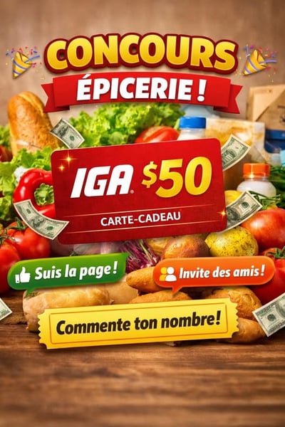 Concours Gagnez une carte-cadeau IGA de 50$!