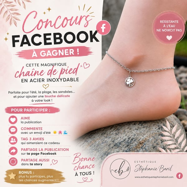 Concours Gagnez une chaîne de pied en acier inoxydable.