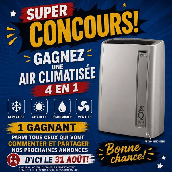 Concours Gagnez une climatisation portative 4 EN 1 De’Longhi Pinguino!