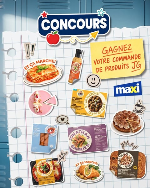 Concours Gagnez une commande de produits JG chez Maxi d’une valeur de 200$, livrée directement chez vous!