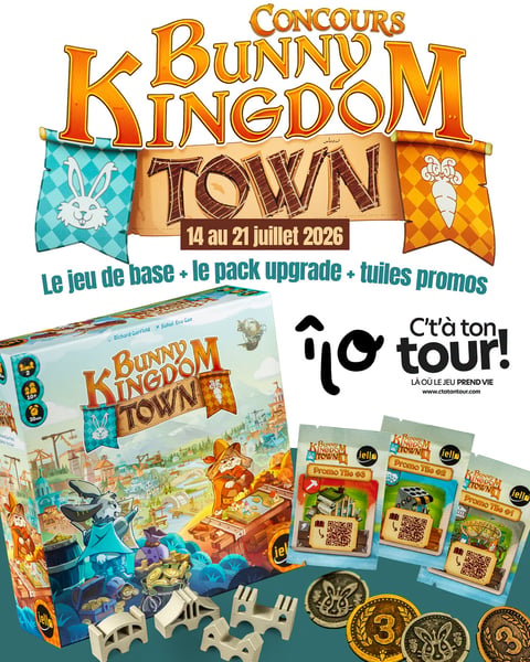 Concours Gagnez une copie du jeu Bunny Kingdom Town et trois tuiles promotionnelles ainsi qu'un pack d’amélioration!