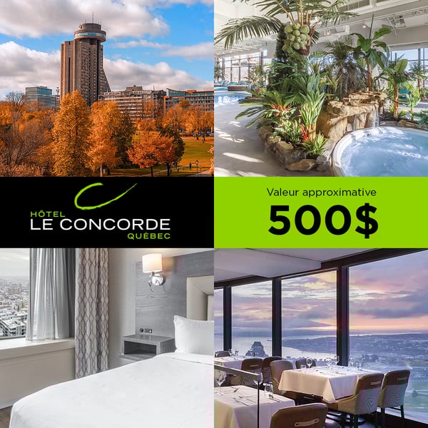 Concours Gagnez une évasion romantique à l’Hôtel Le Concorde Québec