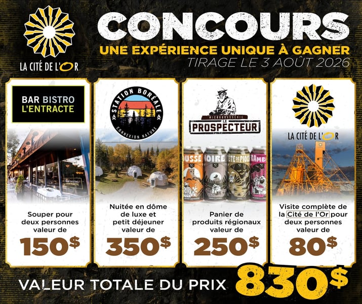 Concours Gagnez une expérience à Val-d'Or d'une valeur de 830$!