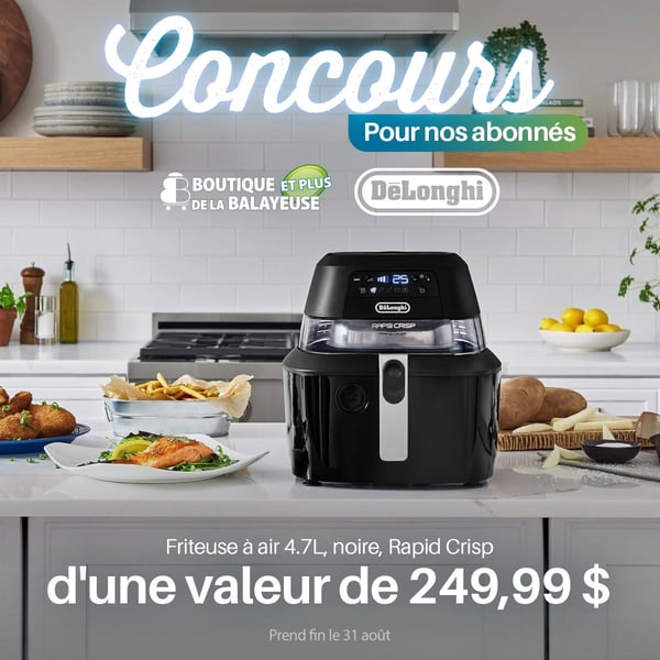 Concours Gagnez une friteuse à air 4.7L Rapid Crisp de DeLonghi!