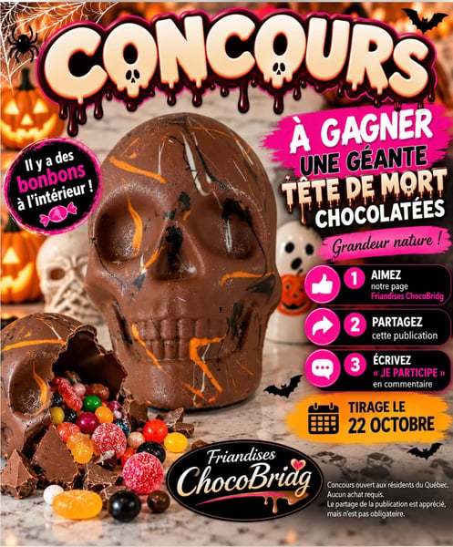Concours Gagnez une géante tête de mort chocolatées!