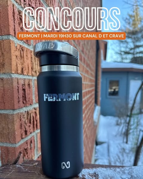 Concours Gagnez une gourde à l'effigie de la série Fermont!