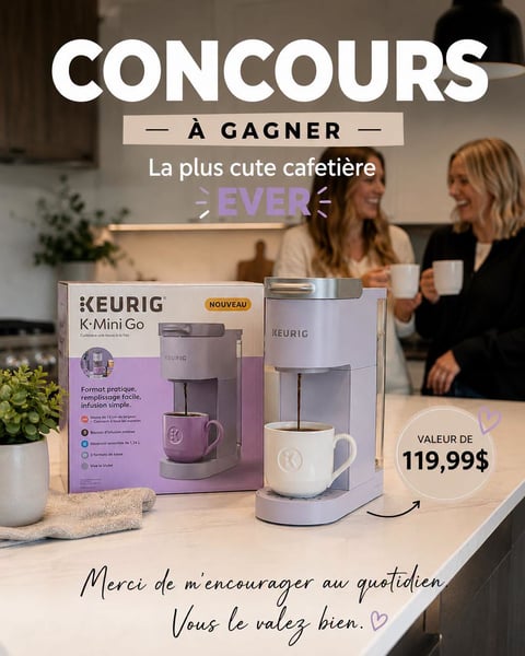 Concours Gagnez une Keurig K-Mini Go de couleur violette!