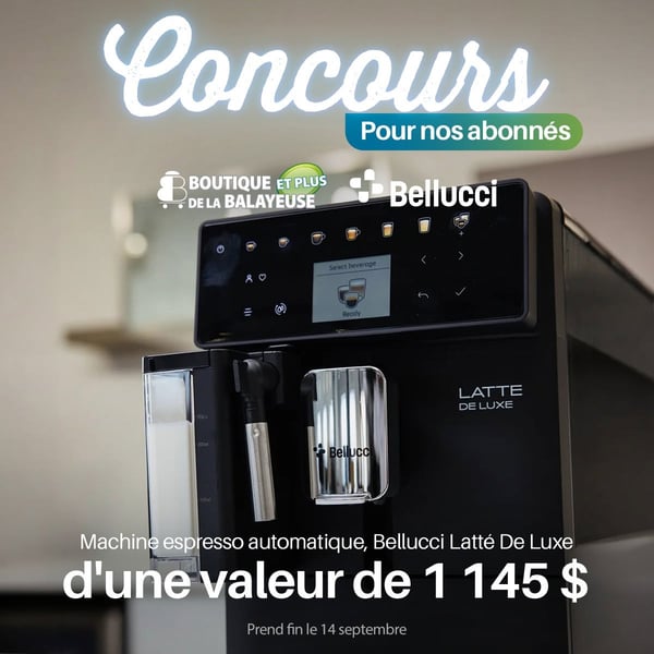Concours Gagnez une machine espresso automatique Bellucci Latté De Luxe!