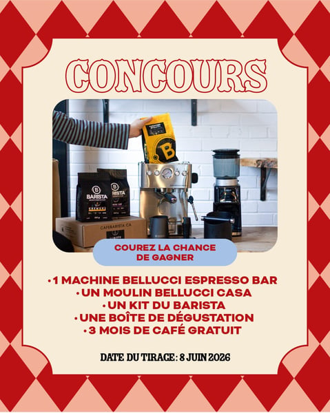 Concours Gagnez une machine espresso Bellucci Espresso Bar!