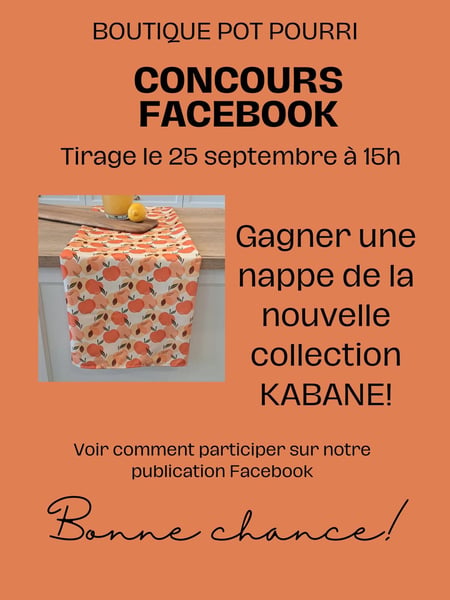 Concours Gagnez une nappe de la nouvelle collection Kabane!