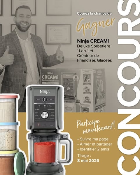 Concours Gagnez une Ninja Creami, deluxe sorbetière 11 en 1!