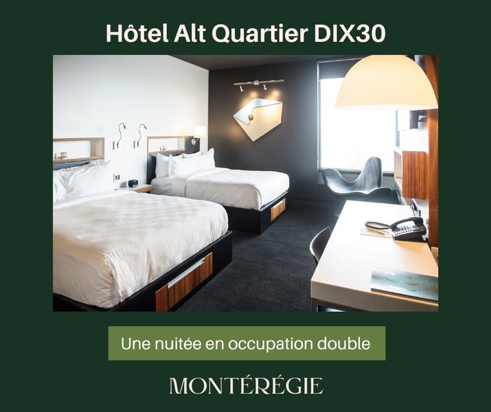 Concours Gagnez une nuitée à l’Alt Hotel Quartier DIX30 avec Tourisme Montérégie