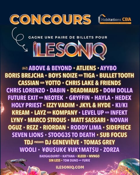 Concours Gagnez une paire de billets pour îLESONIQ!