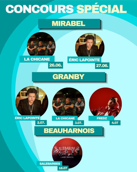Concours Gagnez une paire de billets pour le spectacle de votre choix au Grand Poutinefest!