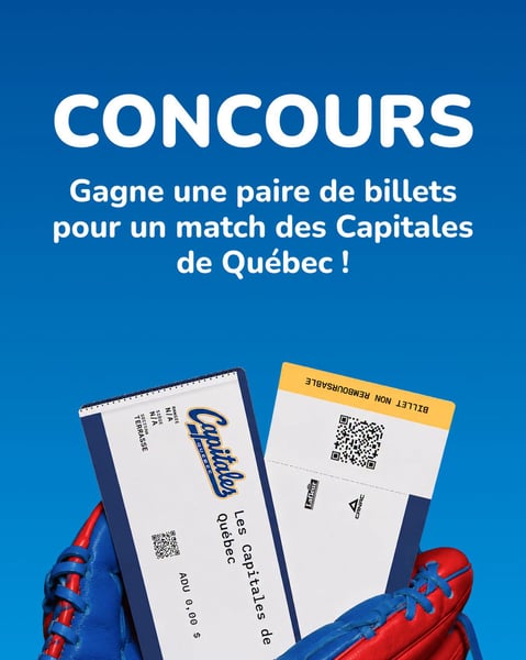 Concours Gagnez une paire de billets pour un match à domicile des Capitales de Québec!