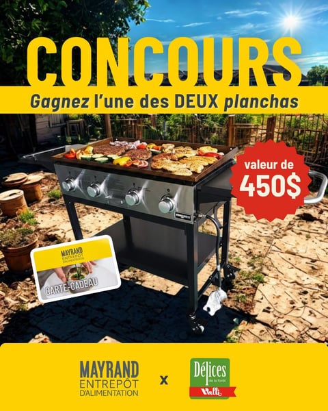 Concours Gagnez une plancha GRILLSMITH + une carte-cadeau Mayrand de 150$!