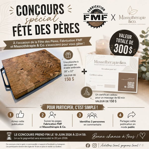 Concours Gagnez une planche à découper en érable ambrosia de 18