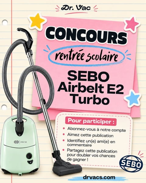 Concours Gagnez une SEBO Airbelt E2 Turbo!