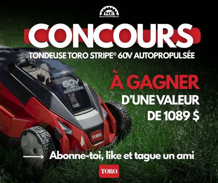 Concours Gagnez une tondeuse Toro Stripe® 60V autopropulsée!