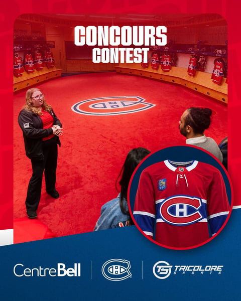 Concours Gagnez une visite guidée au Centre Bell pour cinq personnes et un chandail du Tricolore!
