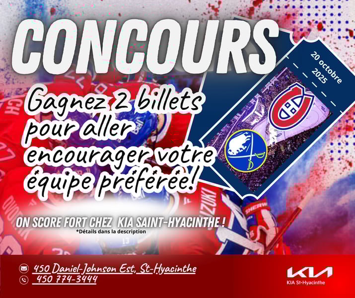 Concours Gagnez vos billets pour le match des Canadiens du 20 octobre Concours Gagnez vos billets pour le match des Canadiens du 20 octobre