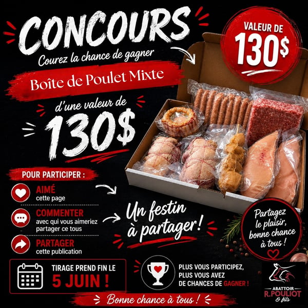 Concours Gagnez votre boîte de poulet mixte!