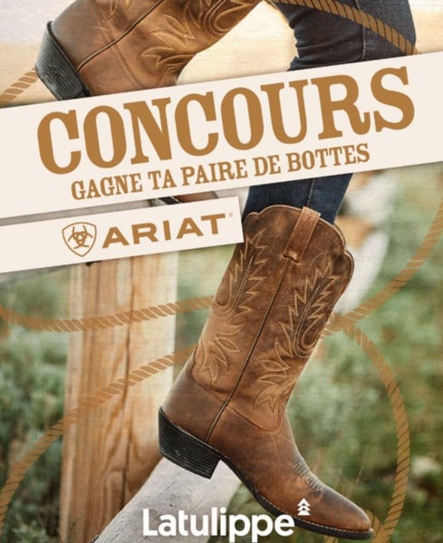 Concours Gagnez votre paire de bottes Ariat!