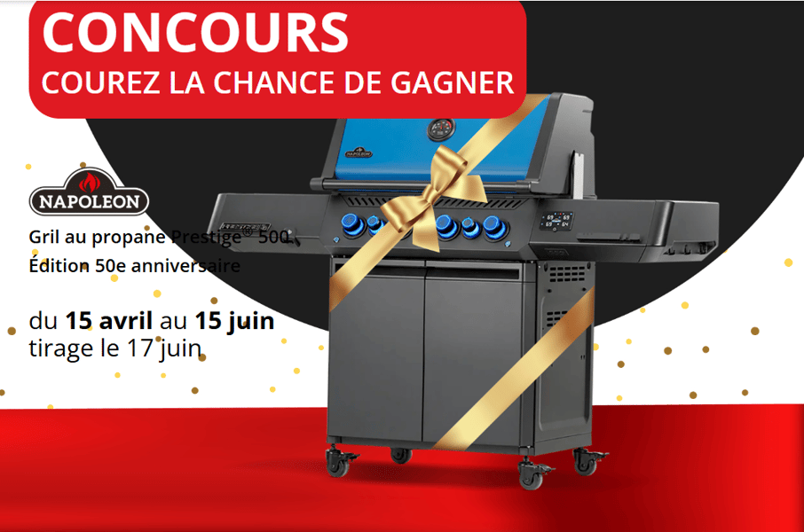 Concours Gril au propane Napoléon Prestige® 500 Édition 50e anniversaire à Gagner