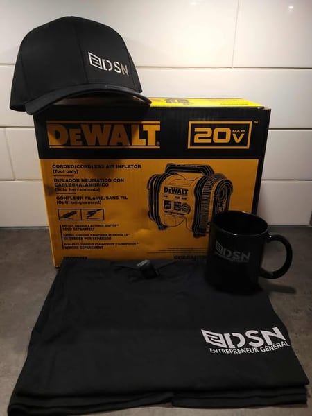 Concours Les Entreprises DSN - Gagnez un compresseur DeWALT 20V MAX portatif.