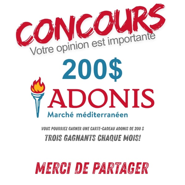 Concours Marché Adonis Carte-Cadeau de 200$