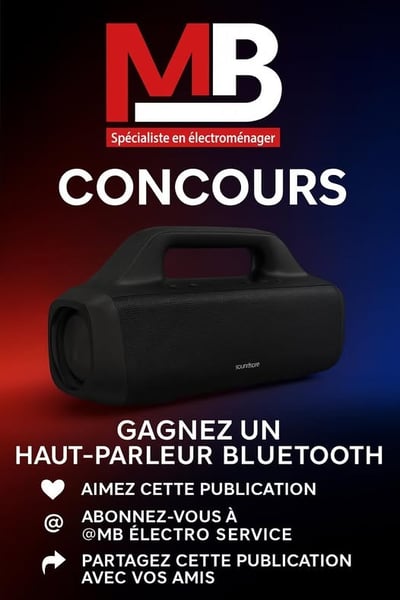 Concours MB Électro-Service - Gagnez un haut-parleur Bluetooth Soundcore ! Concours MB Électro-Service - Gagnez un haut-parleur Bluetooth Soundcore !