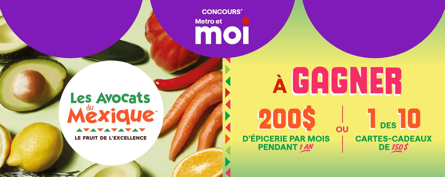 Concours Metro - Gagnez 200 $ d'épicerie par mois pendant un an ou une des 10 cartes-cadeaux de 150 $!