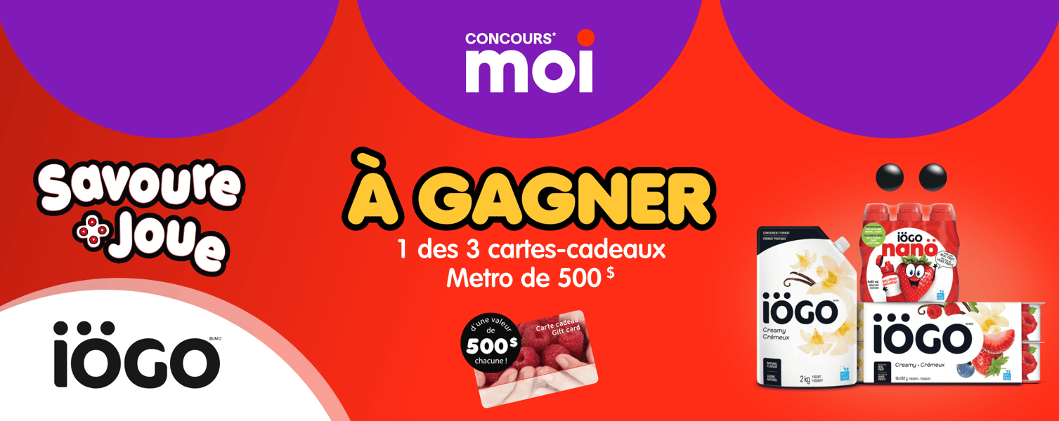 Concours Metro Gagnez l'une des trois cartes-cadeaux de 500$!