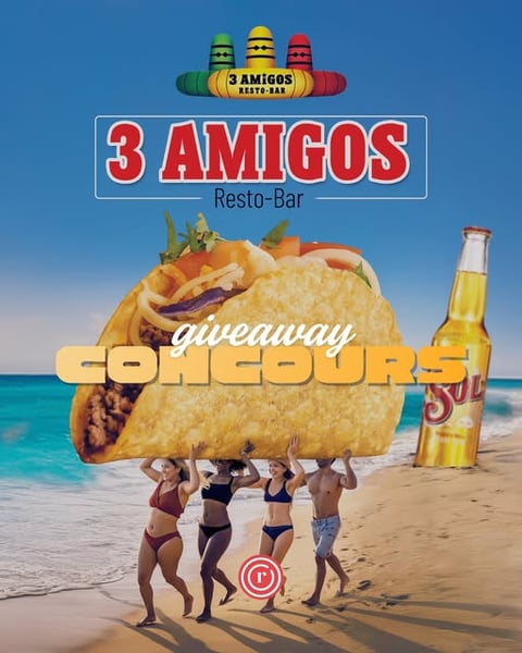 Concours RestoMontreal - Gagnez un des deux certificats-cadeaux de 100 $ chez 3 Amigos !