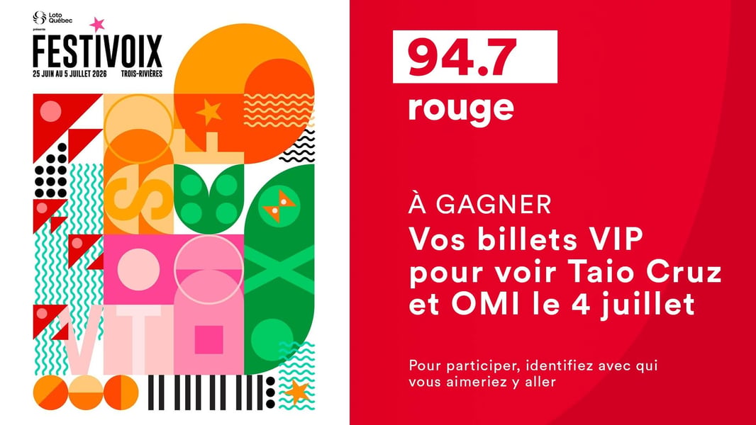 Concours Rouge FM 94,7 Gagnez vos billets pour voir Taio Cruz et OMI au Festivoix!