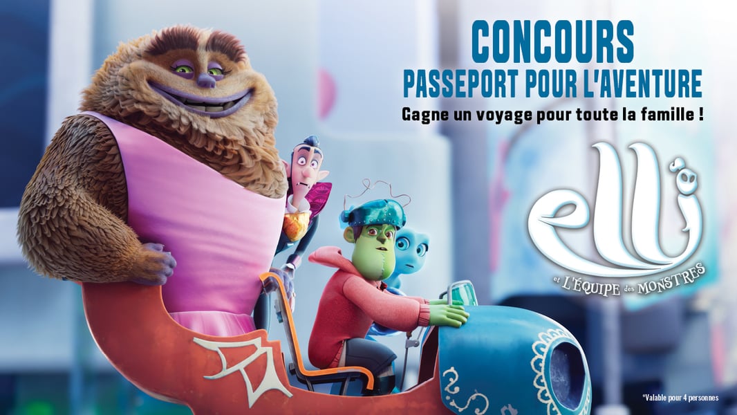 Concours Rythme FM 105,7 - Elli et l'équipe des monstres vous offrent un voyage pour toute la famille!