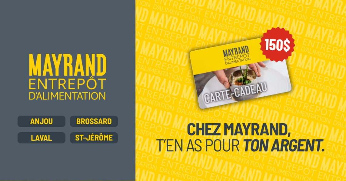 Concours Rythme FM 105,7 Gagnez une carte-cadeau d'une valeur de 150$ chez Mayrand!