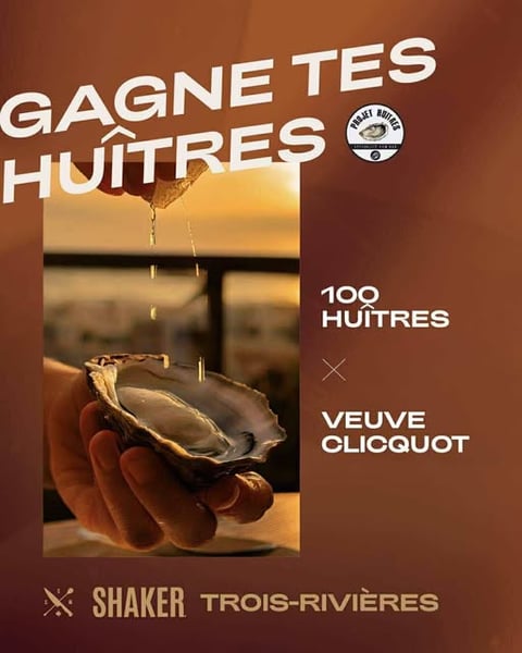 Concours Shaker Cuisine & Mixologie - Gagnez 100 huitres fraiches & Une bouteille de Veuve Clicquot Concours Shaker Cuisine & Mixologie - Gagnez 100 huitres fraiches & Une bouteille de Veuve Clicquot