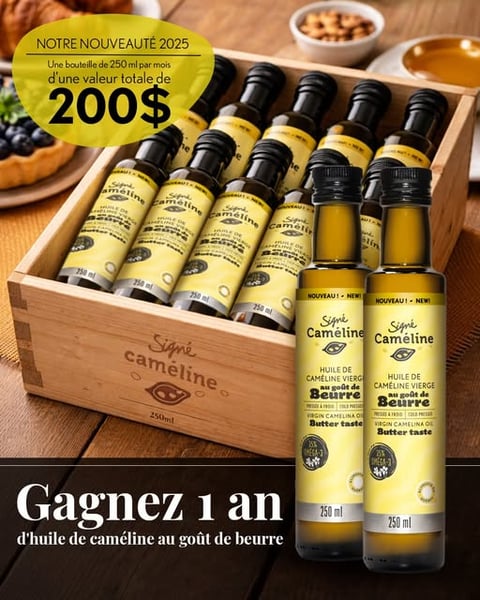 Concours Signé caméline - Gagnez 1 an d’huile au goût de beurre !