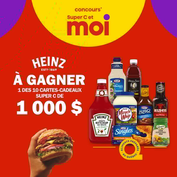 Concours Super C - Gagnez 1 des 10 cartes-cadeaux Super C de 1 000 $ ! Concours Super C - Gagnez 1 des 10 cartes-cadeaux Super C de 1 000 $ !